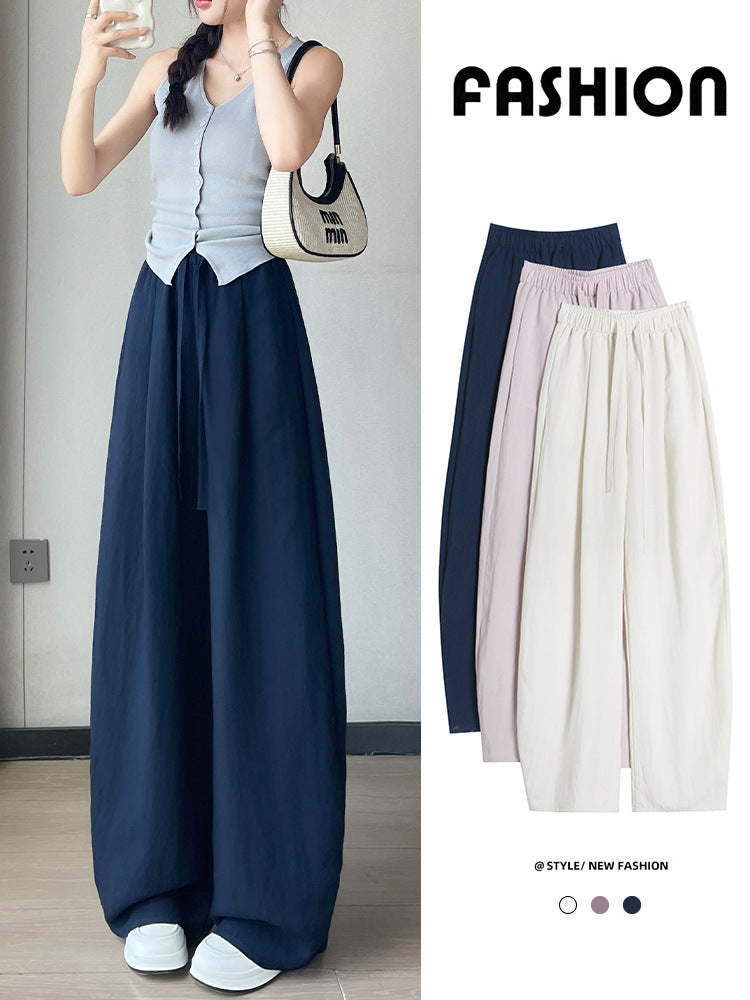 Washed Tencel Lyocell Linen Wide-Leg Pants