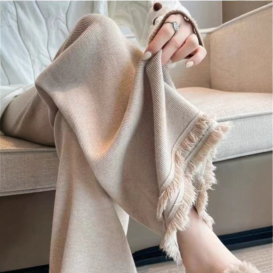 Winter Wide-Leg Knitted Pants