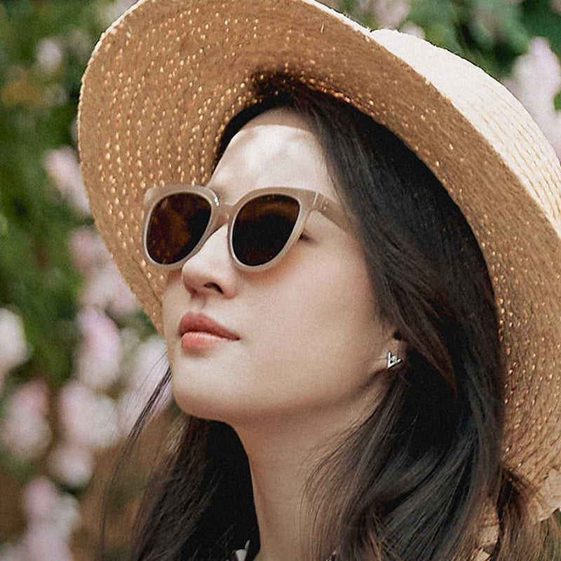 Women’s Korean-Style Tea-Colored Polarized Sunglasses