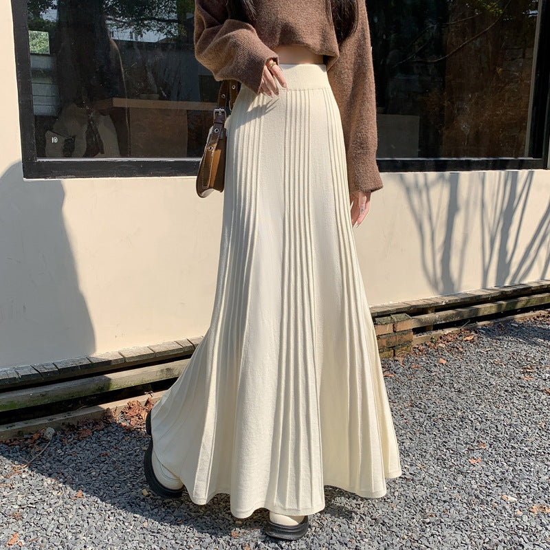 Women’s High-Waist Wool Skirt