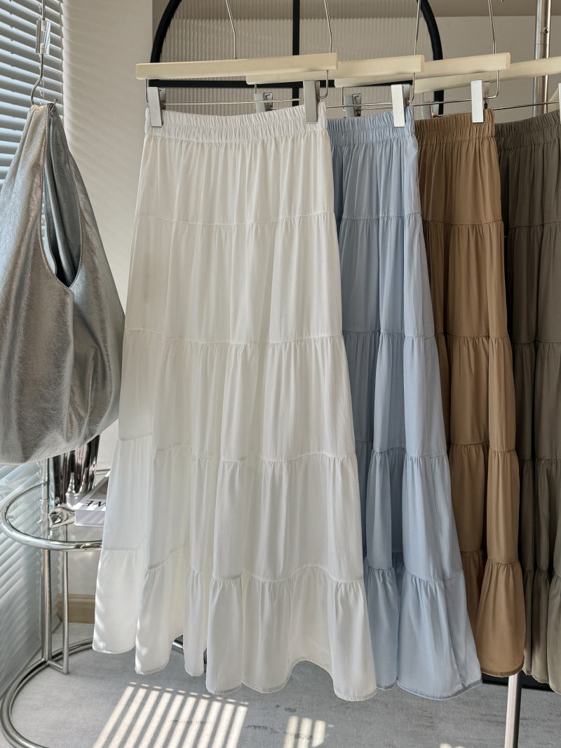 White High-Waist A-Line Cake Skirt – Summer 2025