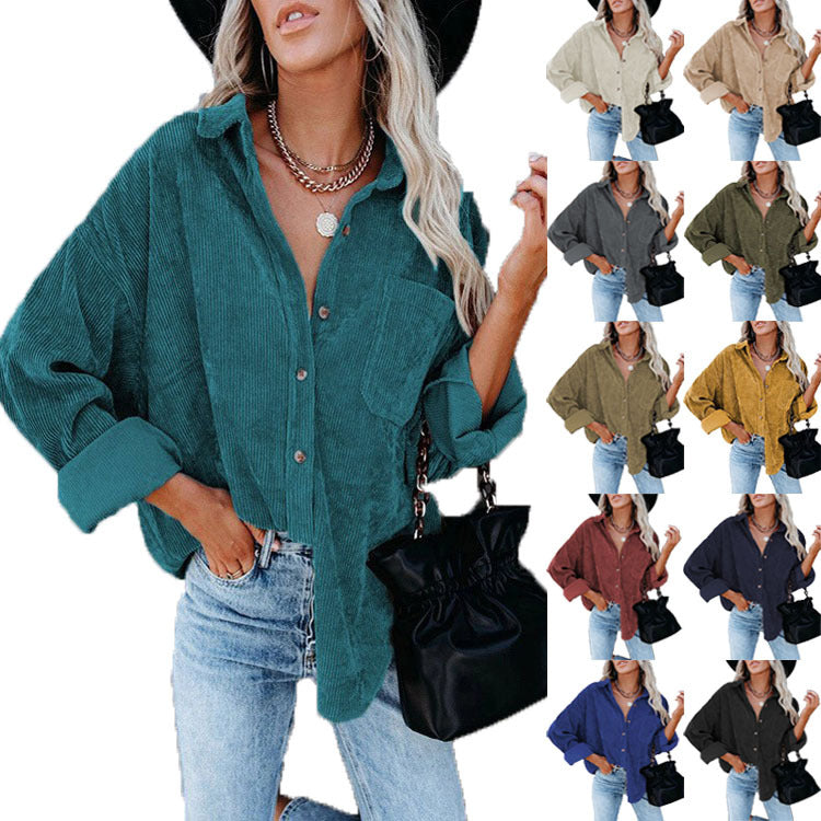 Women’s Corduroy Lapel Jacket