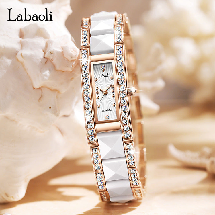 Diamond Ceramic Small Square Women’s Watch