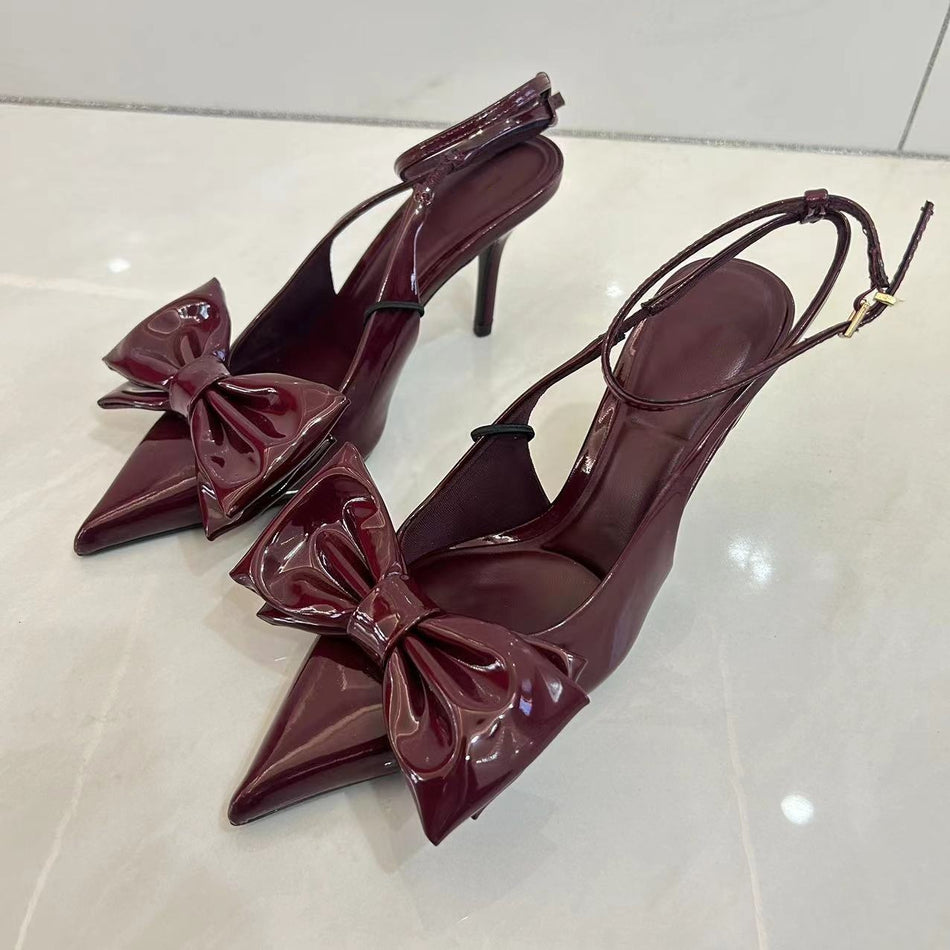 Red Bow Stiletto Sandals – French Style Heels 👠