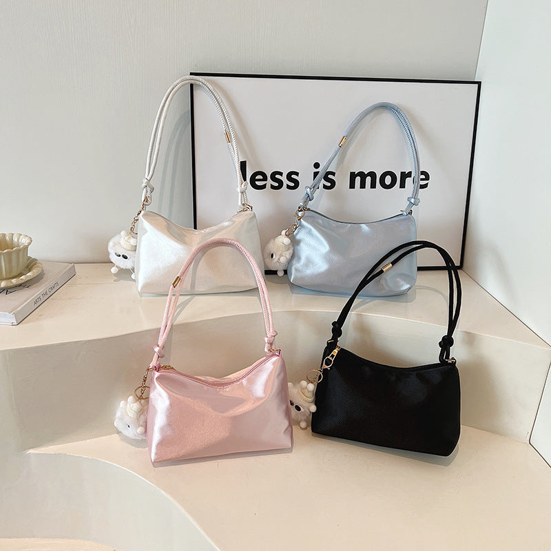 Korean Style Gloss Satin Underarm Bag – Elegant Women’s Bag