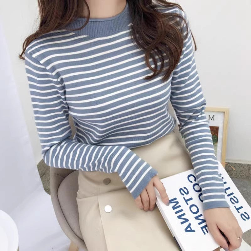 Women’s Striped Turtleneck Sweater