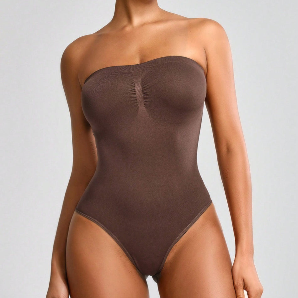 Seamless Plus Size Corset Jumpsuit – Strapless Shapewear