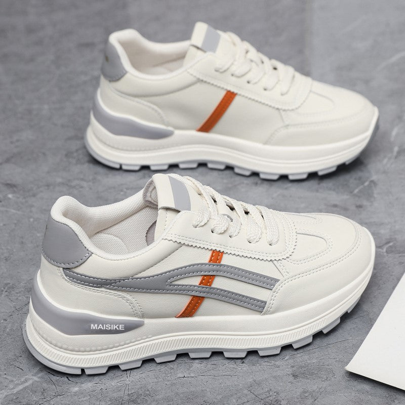 Fashion Cross-Border Women's Soft Leather White Shoes White