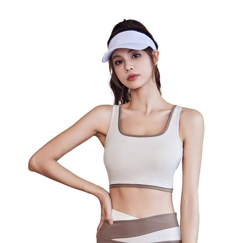 Juyitang Colorblock Shockproof Yoga Bra – Strong Support