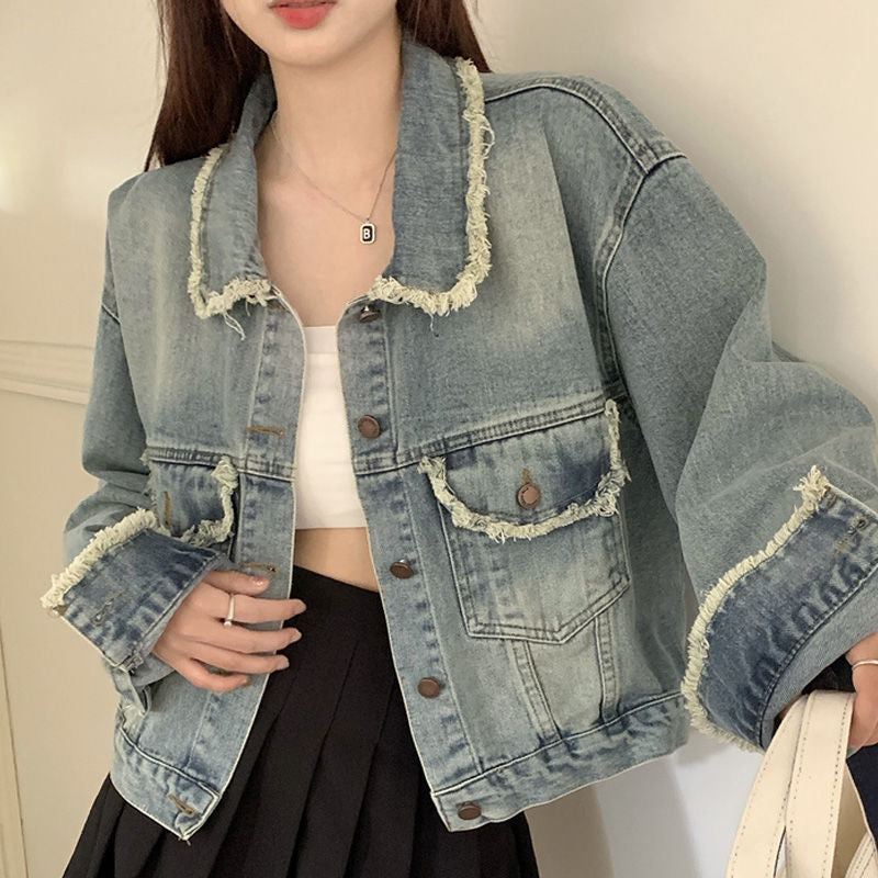 Chanel-Style Retro Denim Jacket for Women