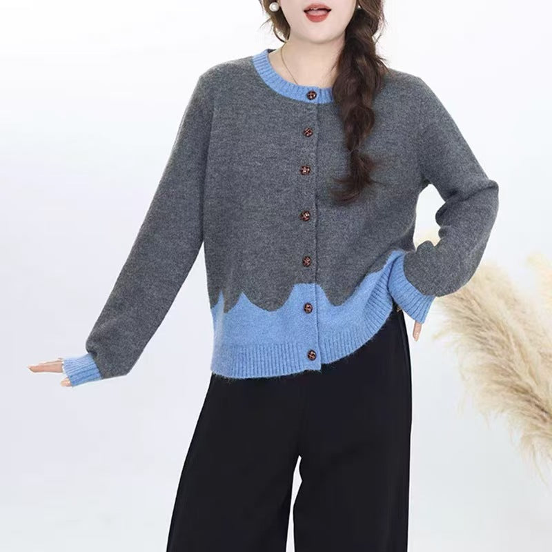 Women’s Korean Round Neck Knitted Cardigan 2025