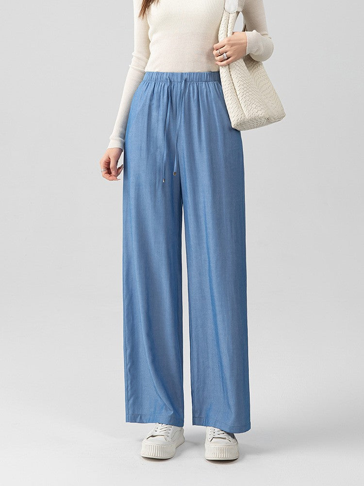 Women’s Tencel Cotton Pants – High Waist Casual Slim Fit