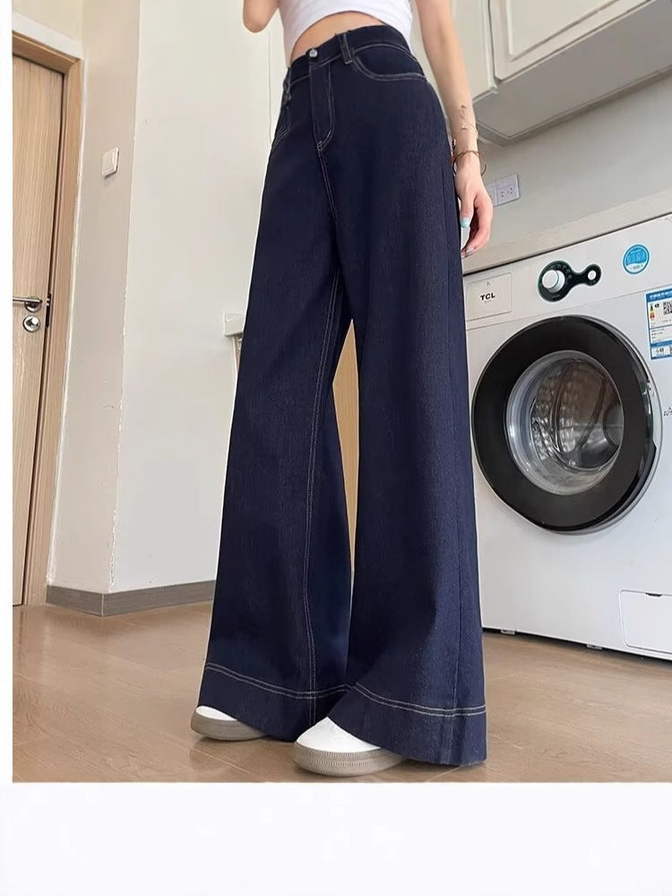 Winter Fleece-Lined High-Waist Wide-Leg Women’s Jeans