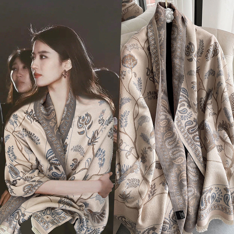 Women’s Korean Style Thick Double-Sided Cashmere Scarf