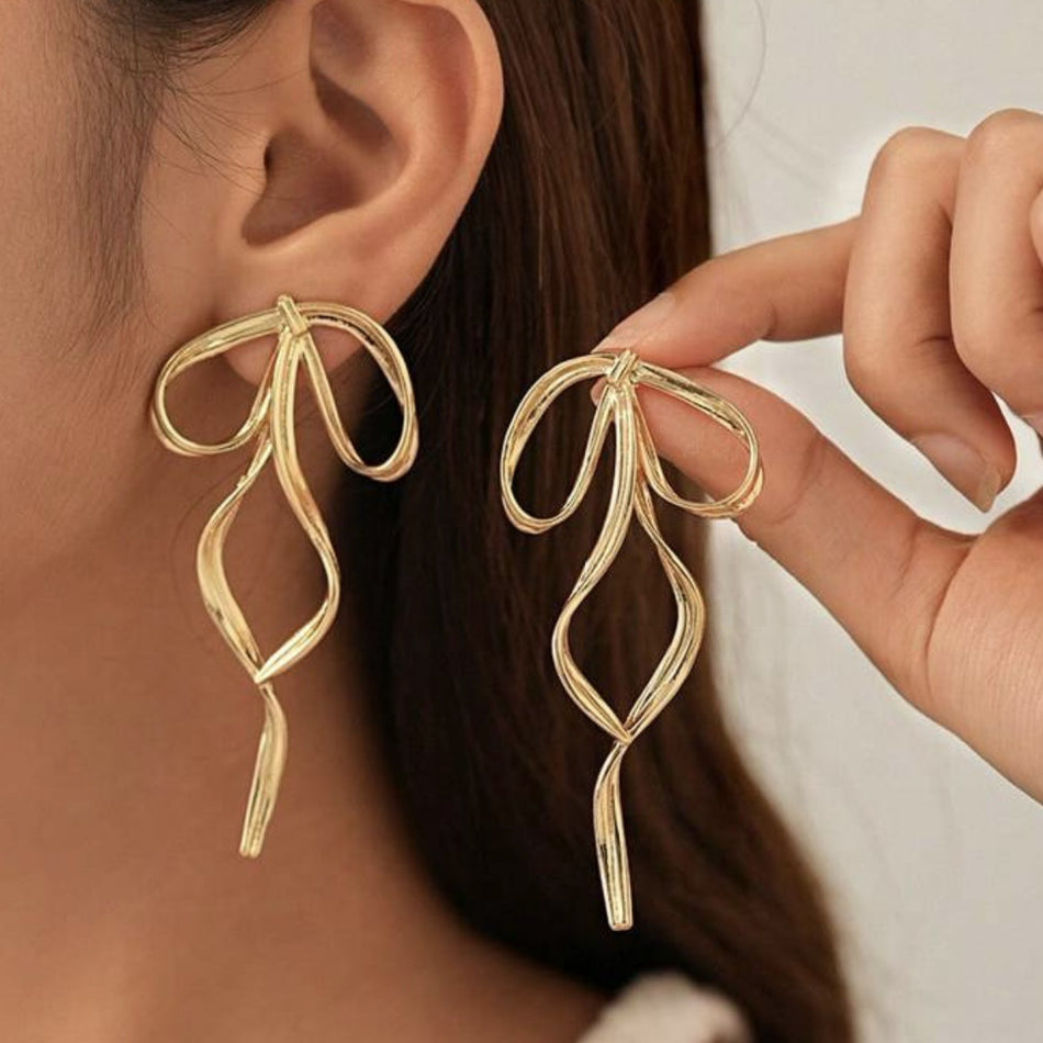 Long Bow Ribbon Earrings