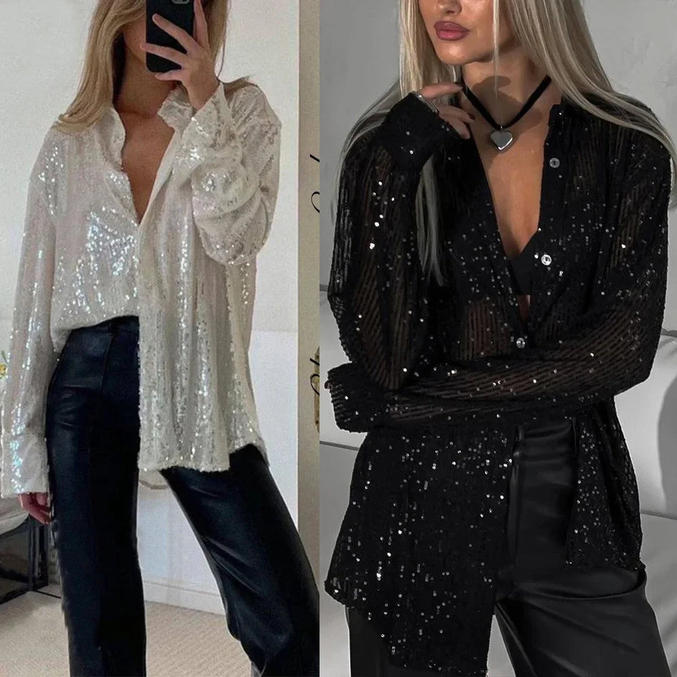Beaded Lapel Shirt