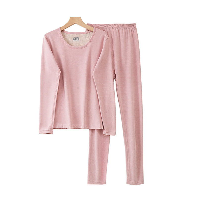 Wool Silk Thermal Underwear Set with Brushed Fleece