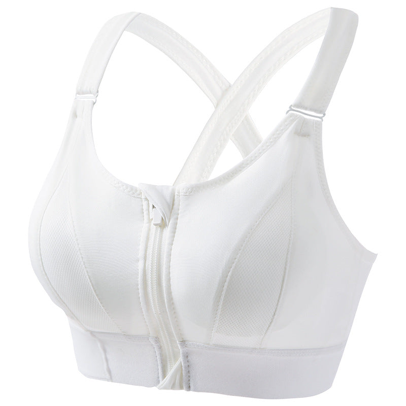 Front Zipper Wireless Push Up Sports Bra Plus Size Support
