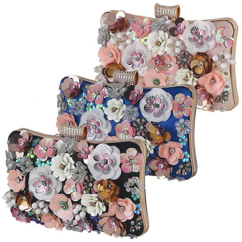 Handmade Floral Clutch – Beaded Party Evening Bag