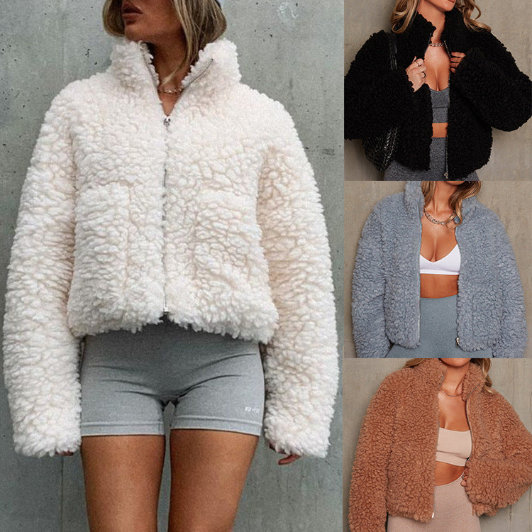 Women’s Lamb Wool Stuffed Cardigan