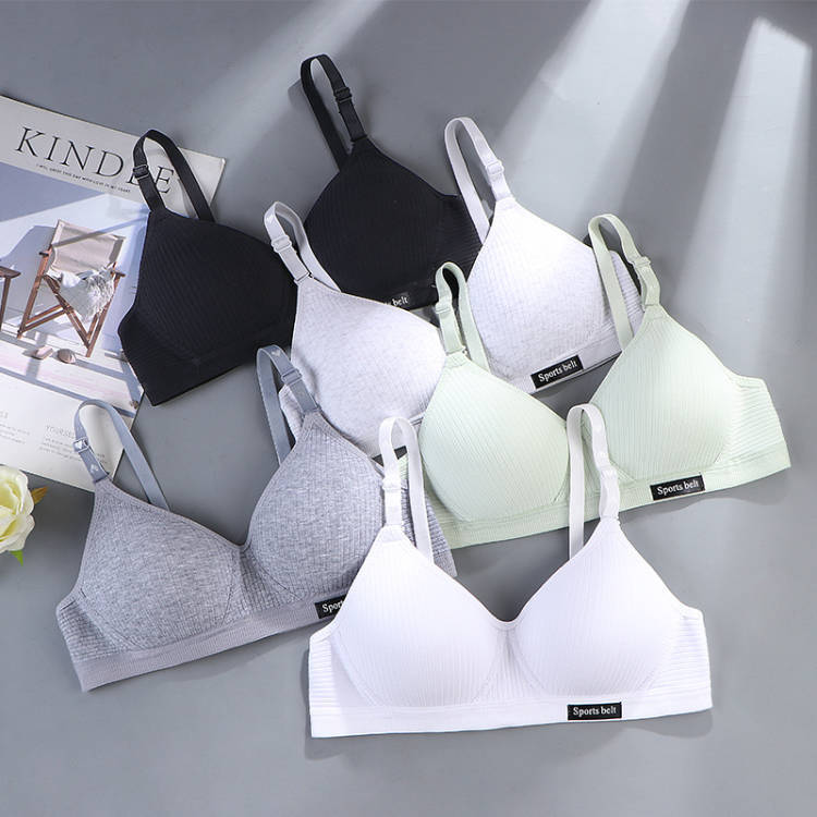 (Pack of 4)-Cotton Seamless Bra for Teens – Comfy & Wireless