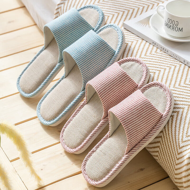 Jielia Women's Linen Slippers – Soft & Silent for All Seasons