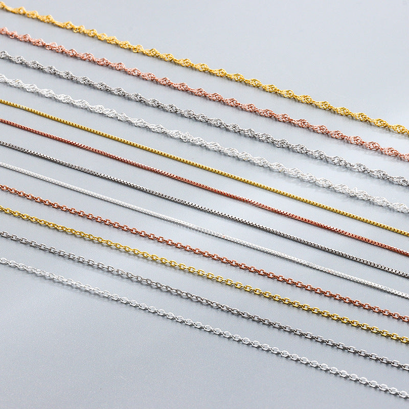 S925 Sterling Silver DIY Box Chain Women