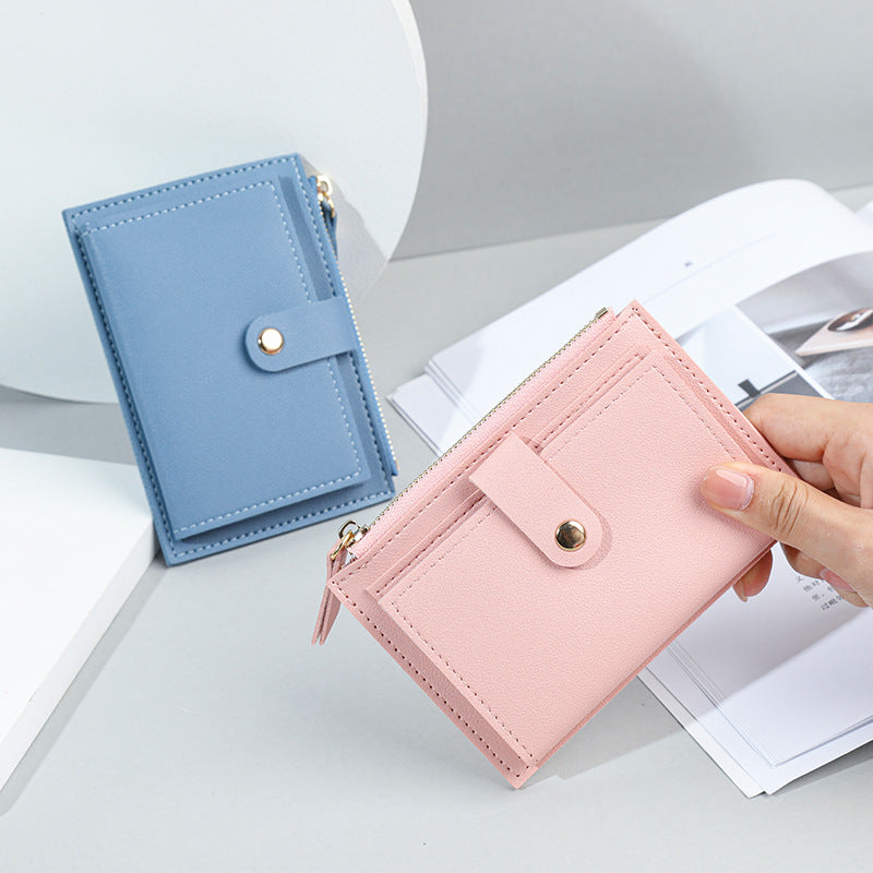 Zipper Button Short Wallet – Student-Friendly & Stylish