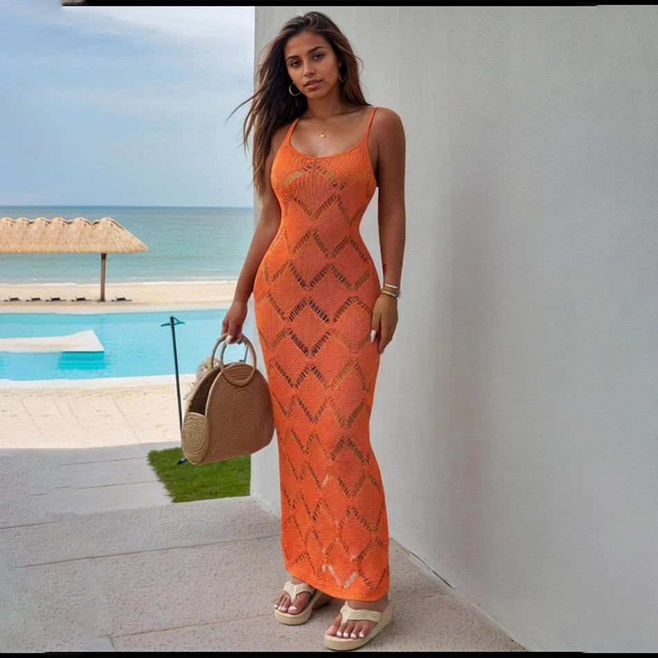 Knitted Halterneck Beach Dress