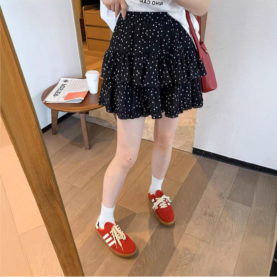 Dot Cake Skirt – Slim Puffy Korean Summer Skirt