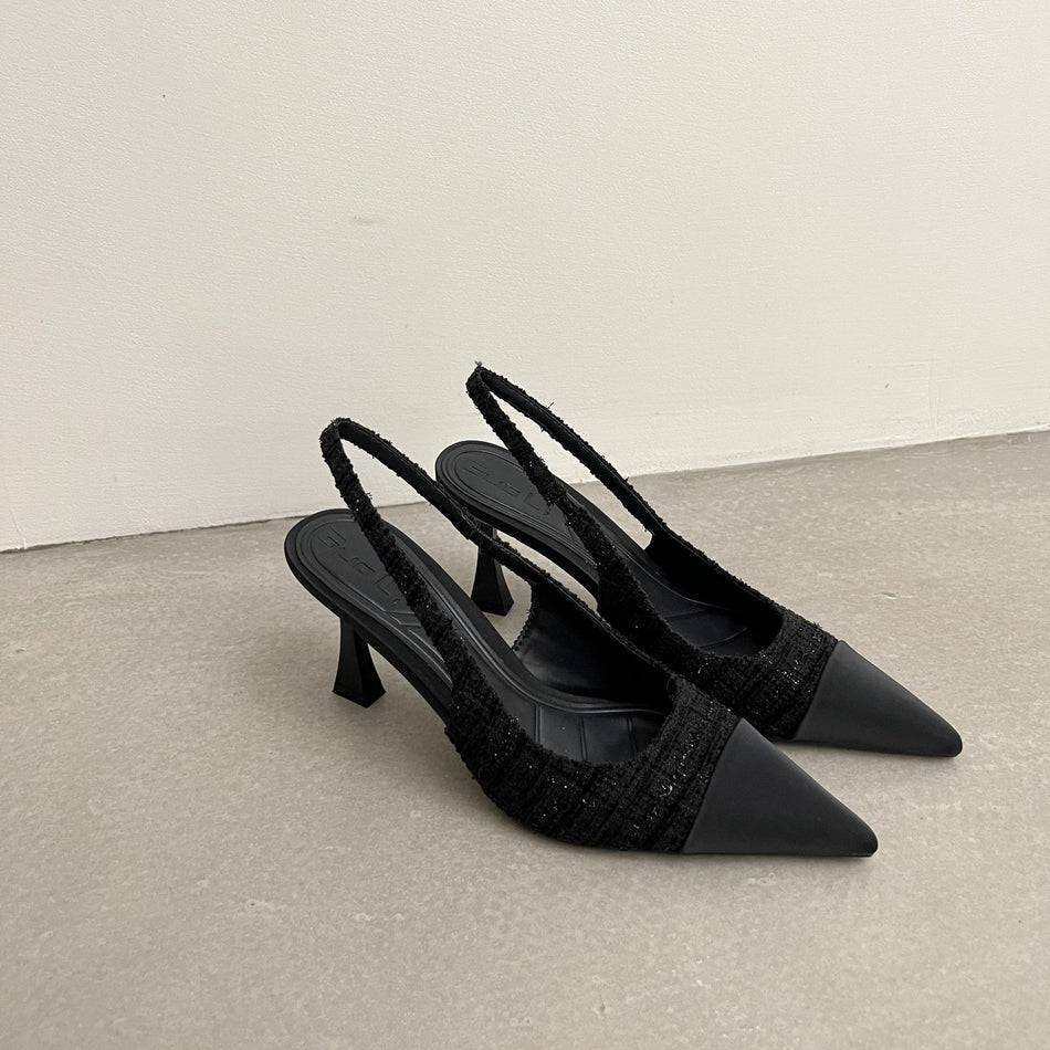 French Style Pointed-Toe Elegant Backless High Heels