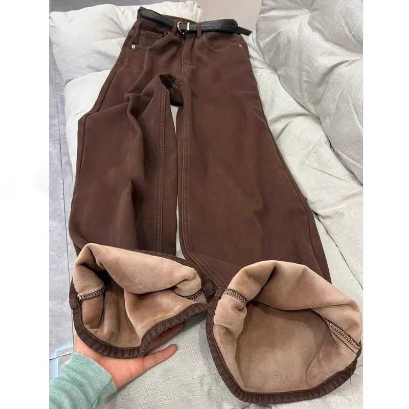 Maillard Brown Fleece Jeans