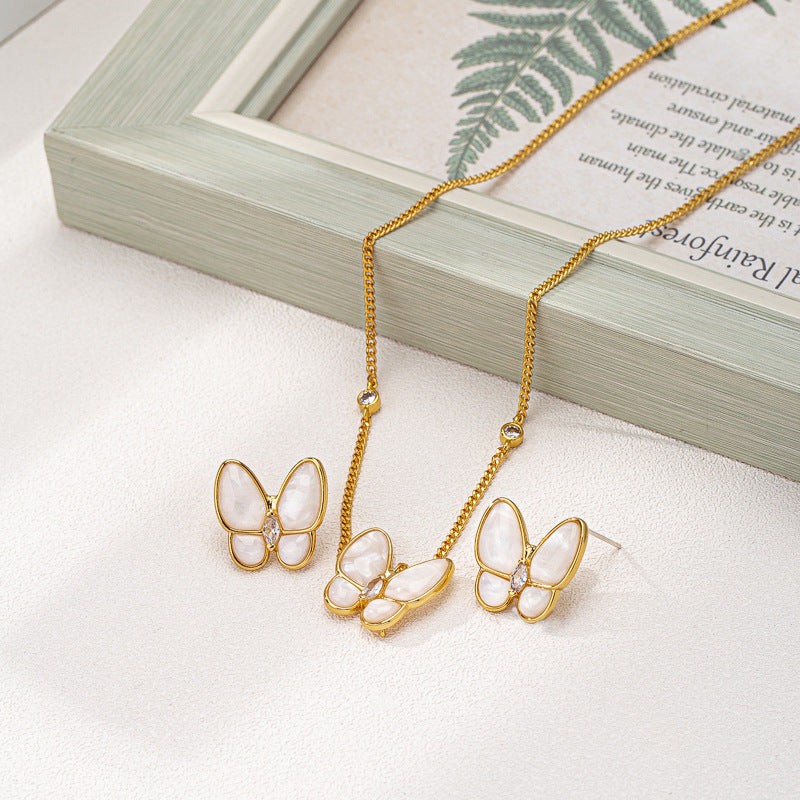 Butterfly Necklace & Earrings Set | S925 Luxury Jewelry