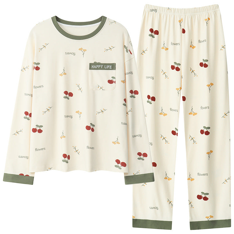 Cotton Cartoon Pajama Set for Women ng, Autumn and Winter suit