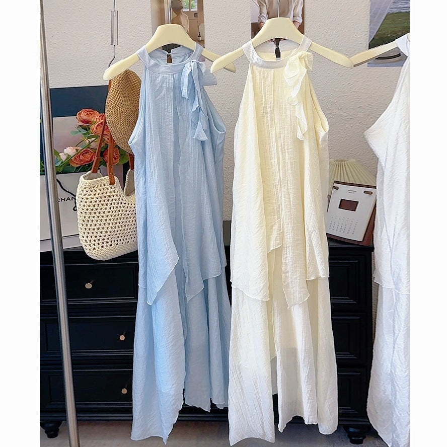 French Flower Halter Dress