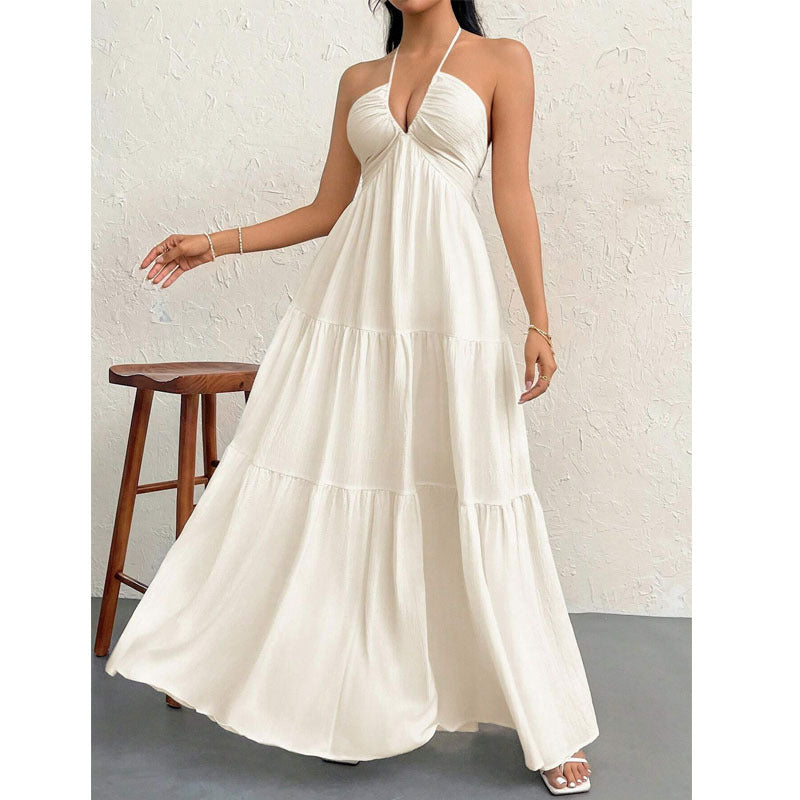 Backless White Dress