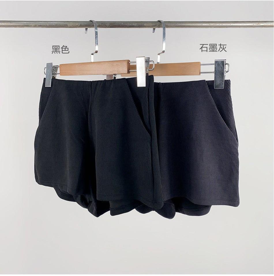 Elastic Rib Hip Yoga Training Shorts