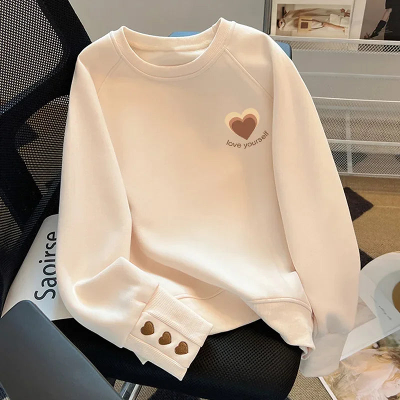 Fleece-Lined Crewneck Sweater – Plus Size Warm Top