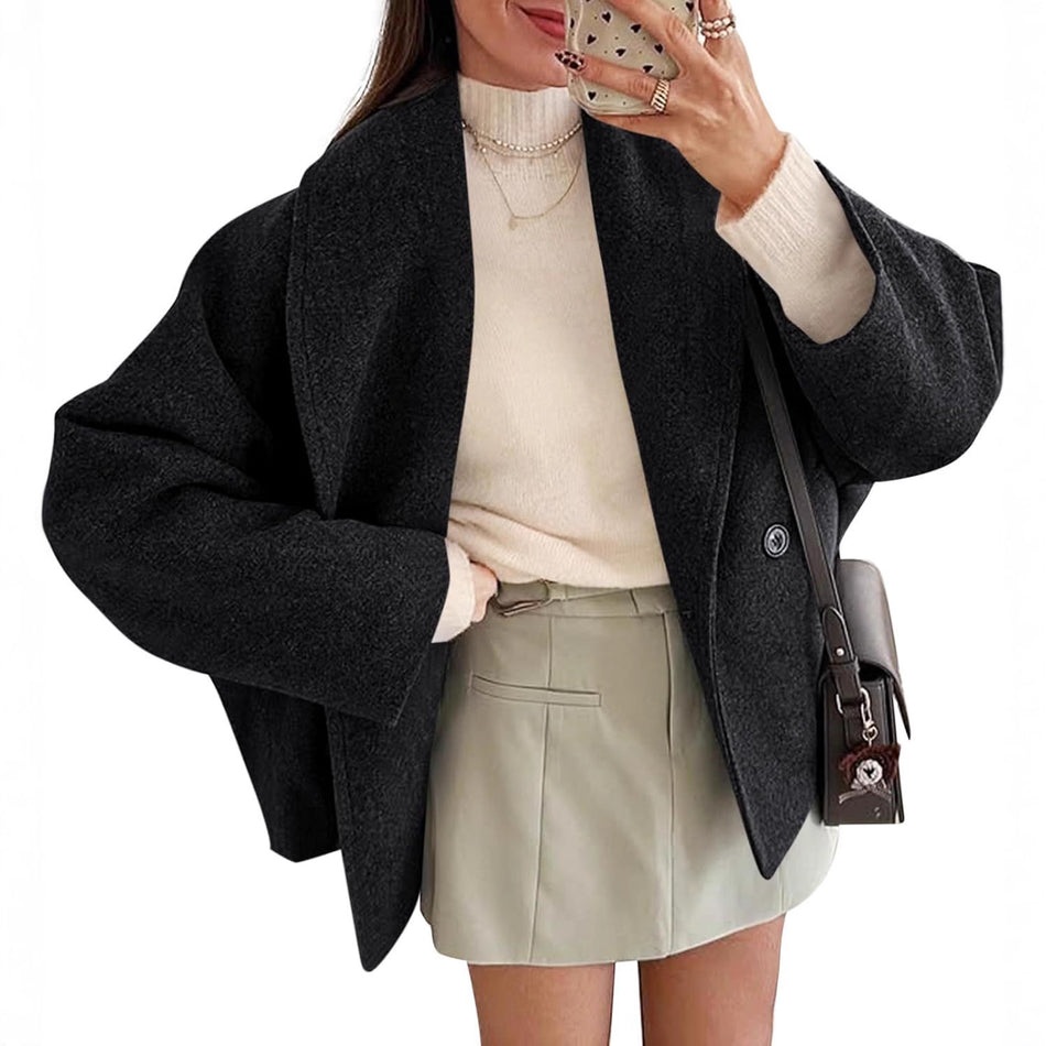 Women’s Oversized Wool Blend Pea Coat 2025