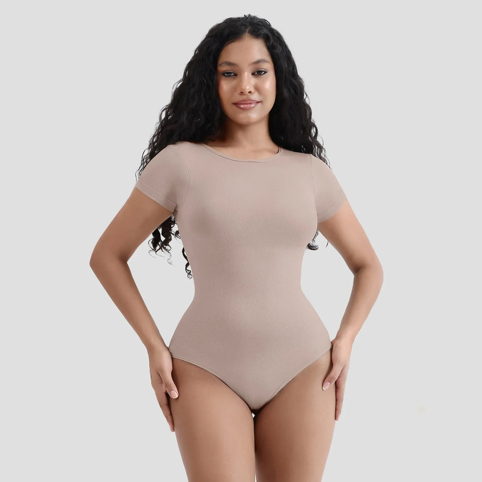 Slimming Body Shaping Tee – Solid Color Compression Top