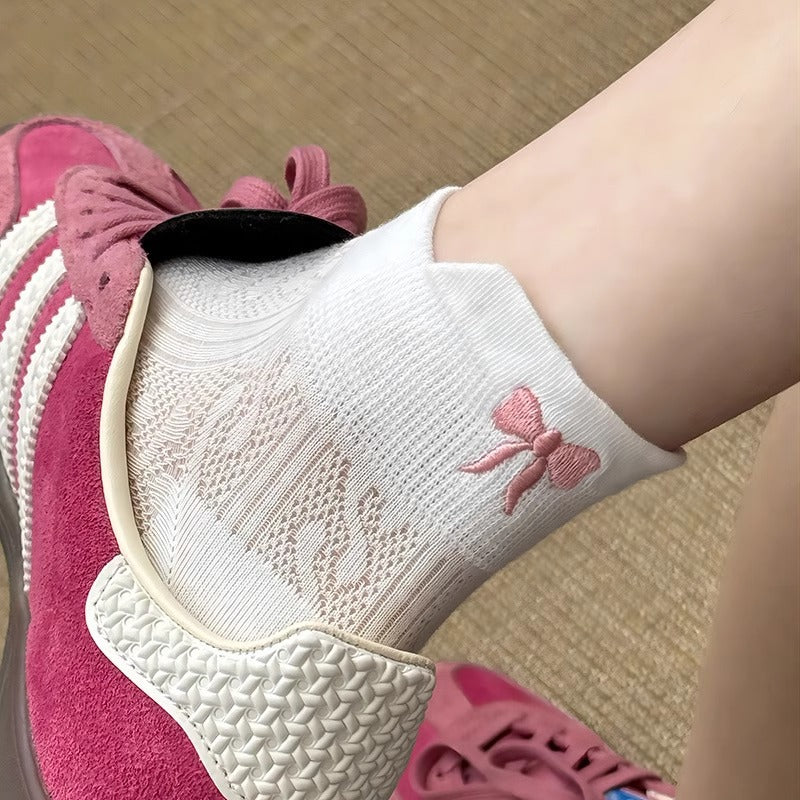 Cute Bow Mesh Socks – Summer Breathable Ballet Style