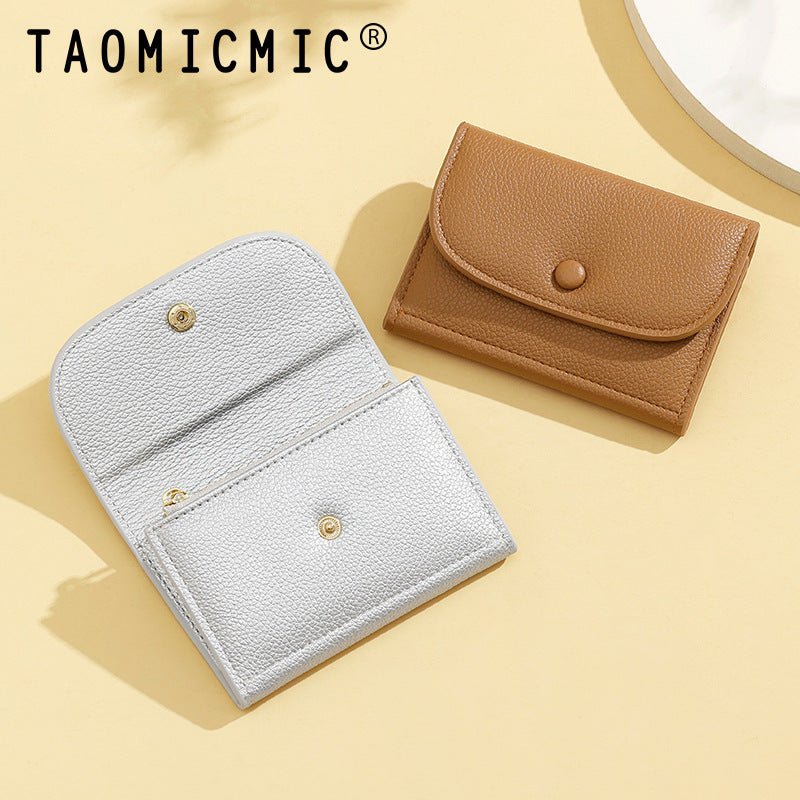Litchi Texture PU Wallet – Creative Short Women's Purse