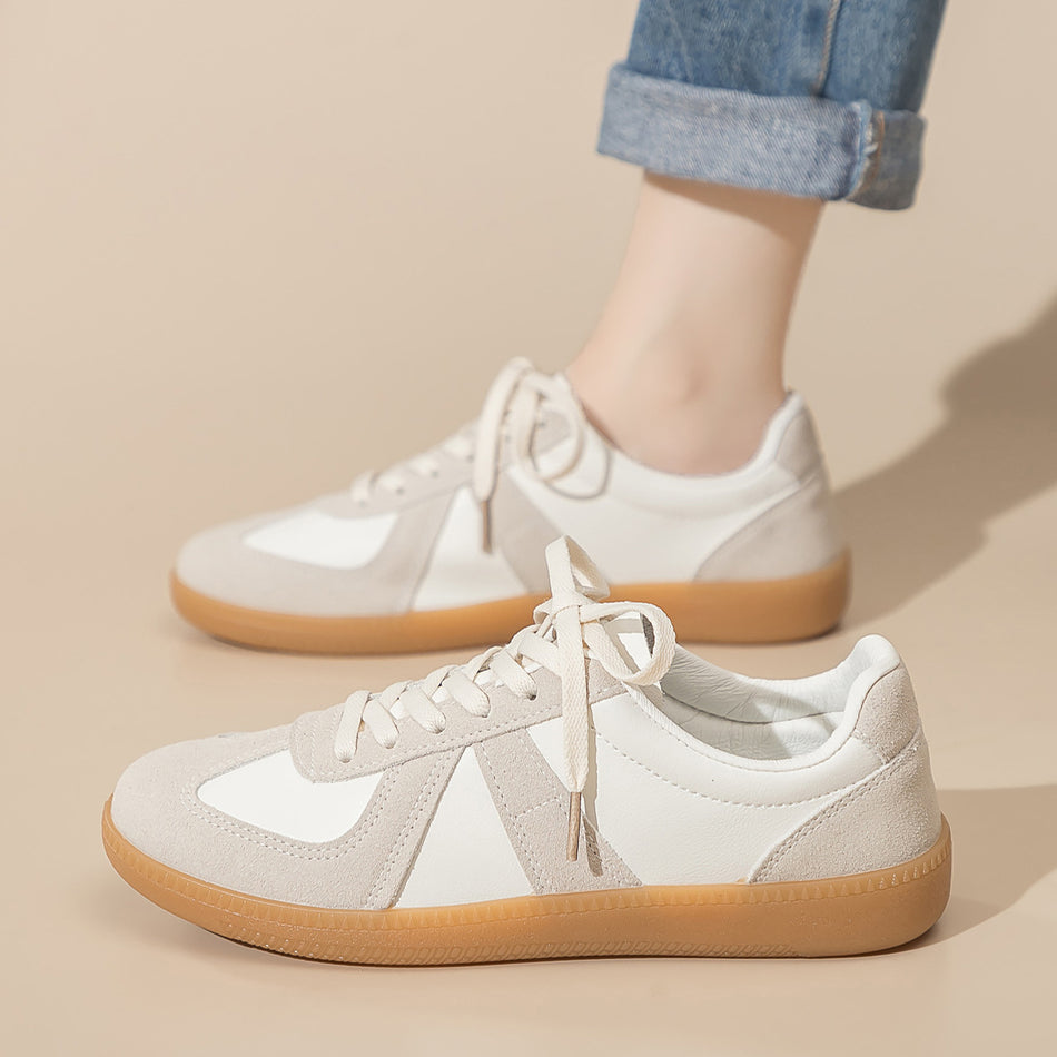 Couple White Sneakers Korean Style Unisex German Training Shoes F8815
