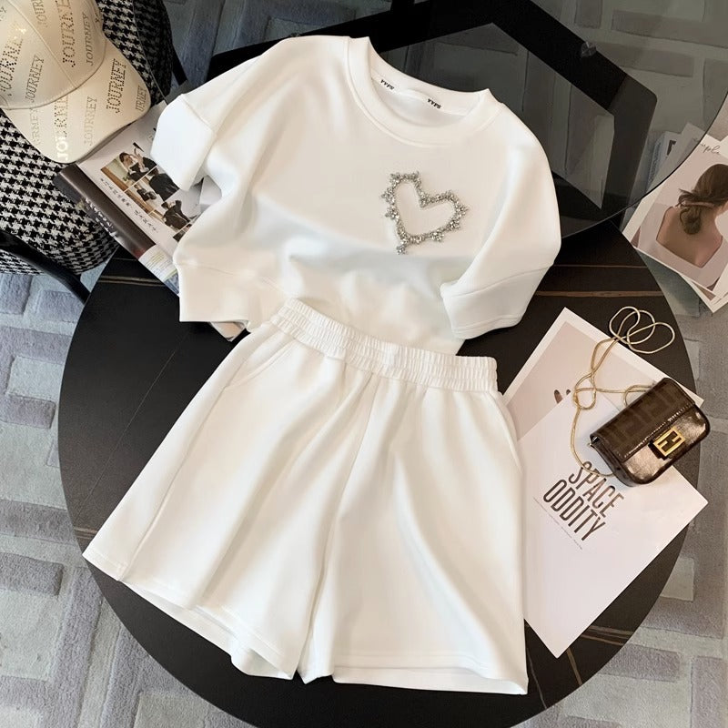 White Summer Shorts Set – Western Casual 2pc Style