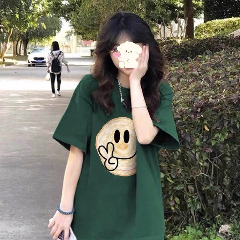 Simple Cotton Crewneck T-Shirt for Women
