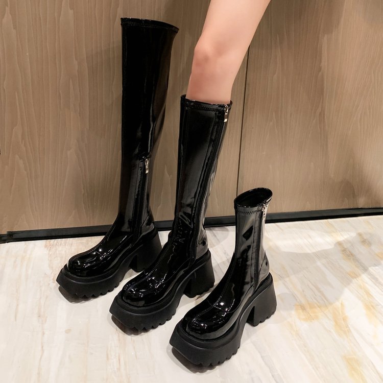 European Slimming Square Heel Knee Boots