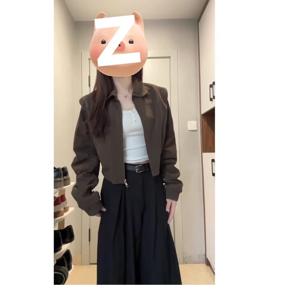 Women’s Slim Brown Short Coat
