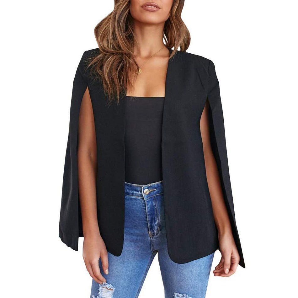 Multicolor Shawl Cloak Vest Women Small Suit