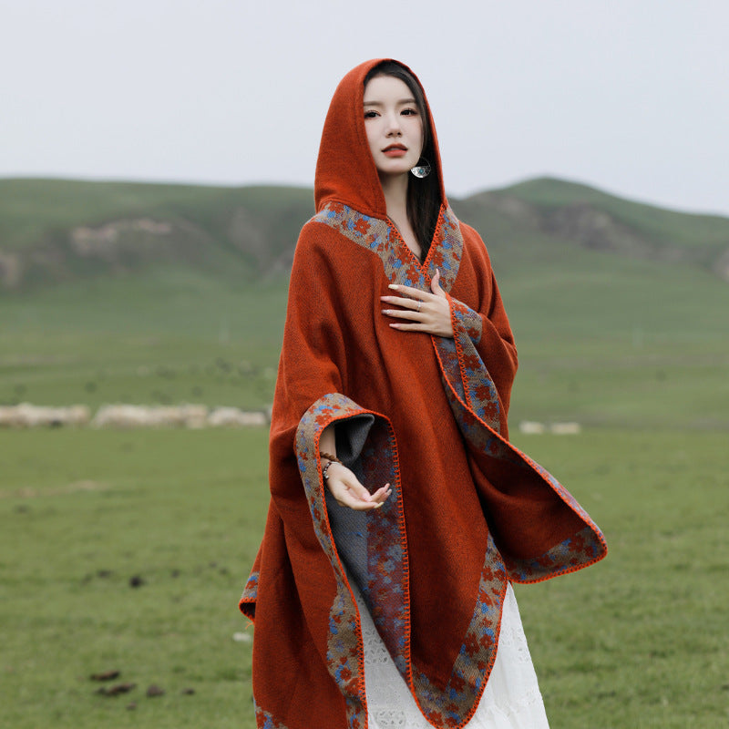 Ethnic Hooded Shaw
