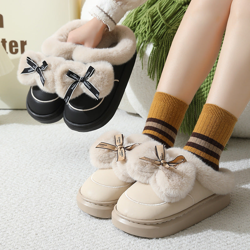 Women’s Cotton Bow Slippers